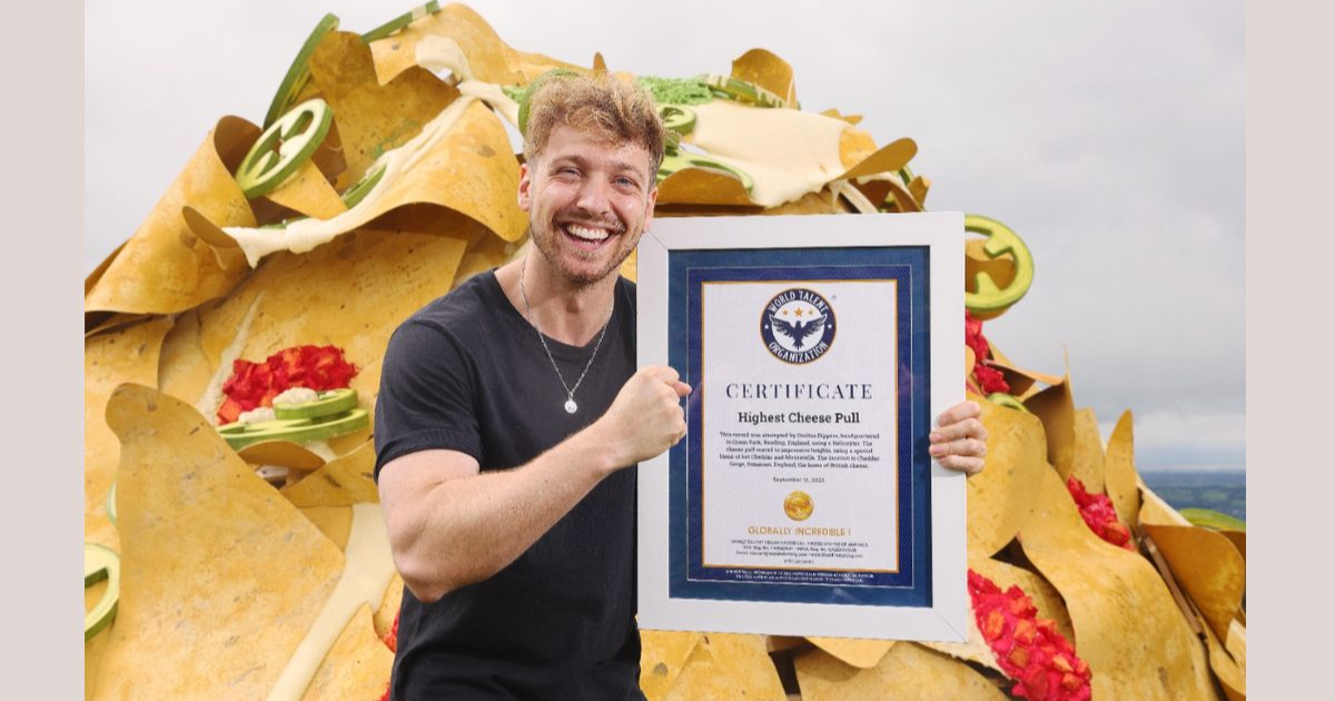 WTO Certifies “Highest Cheese Pull World Record” Doritos UK soars to new heights